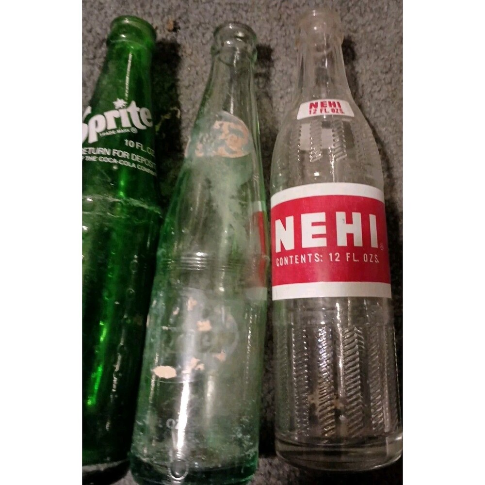 🥤 Lot Antique Glass Soda Bottles Coke Sprite Dr Pepper NEHI 10–20oz VTG 🥤